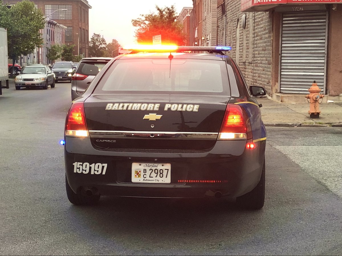 Over 30 crime scene markers at 800 block Montford Ave. in East Baltimore. This is one of several crime scenes related to a quadruple shooting overnight that ended in a car accident and foot chase with 3 arrested and 3 guns recovered a few blocks away