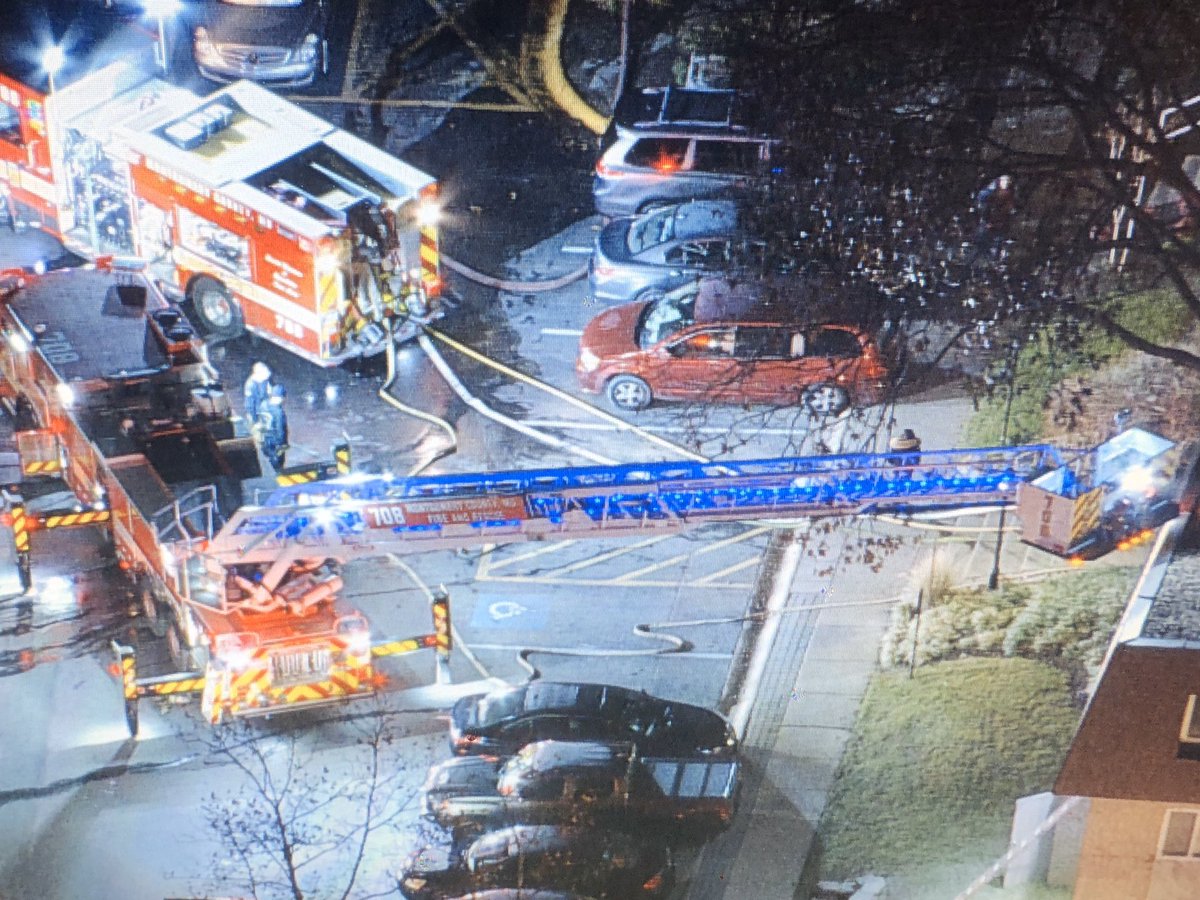 18000 block of Lost Knife Circle in Montgomery Village: third floor apartment fire with injury, bulk of kitchen/living room fire has been knocked down, and building evacuated  