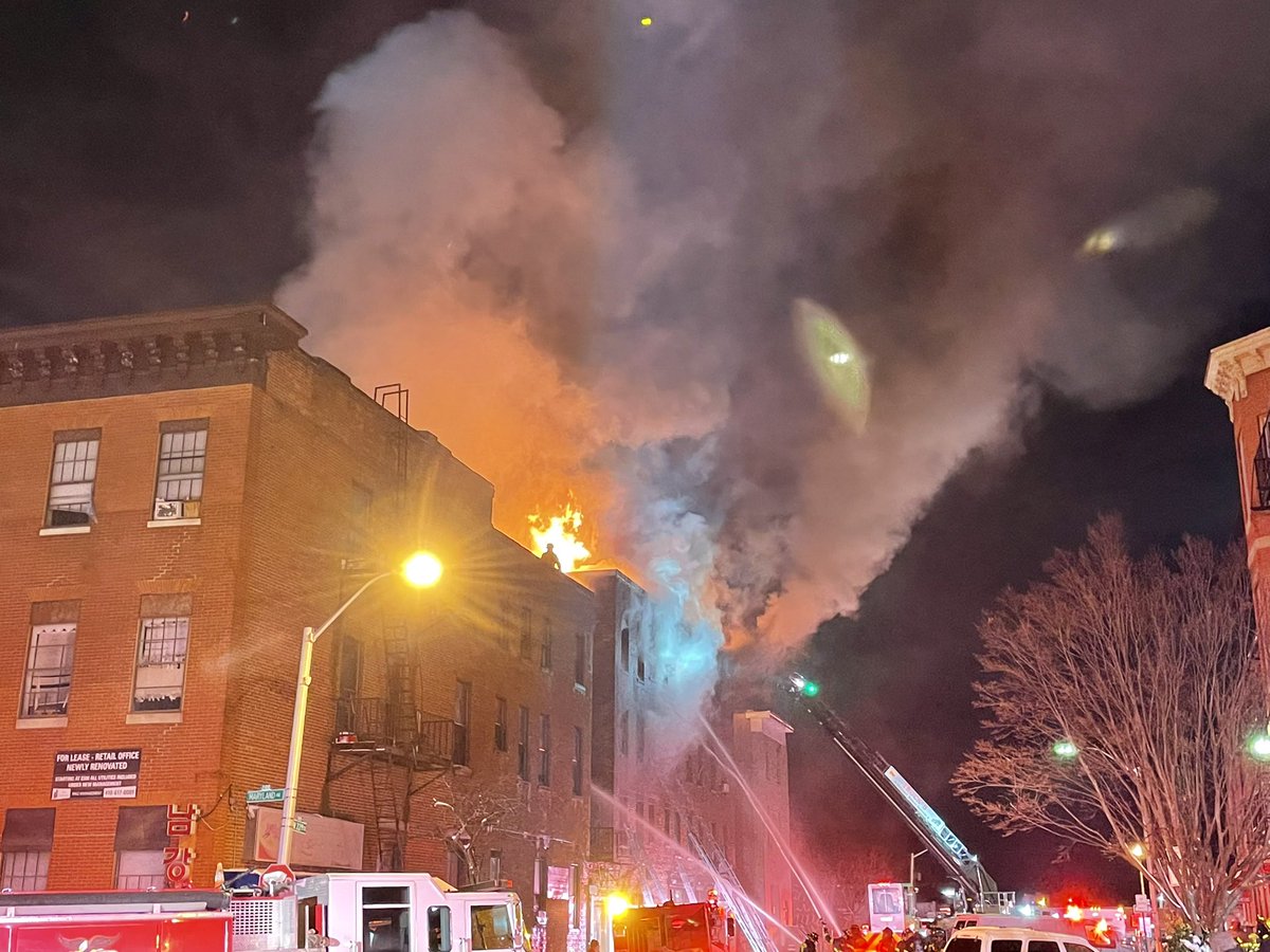 Baltimore City firefighters are on the scene battling a 3-alarm fire in a 4-story apartment building at 27th and Maryland in north Baltimore