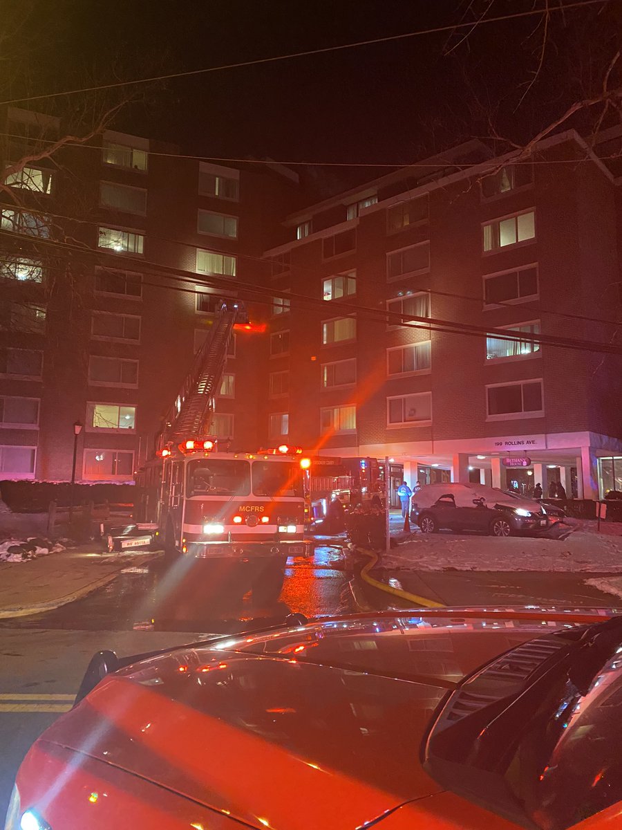 2-Alarm bldg fire @ 199 Rollins Av. Bethany House, Rockville, initial report of occupants with  mobility issues  fireSmoke Alarms: Activated diamondsdiamondsNon-sprinklered Bldg moneybag$35k loss Cause, improper use of 'lighted' material/candle