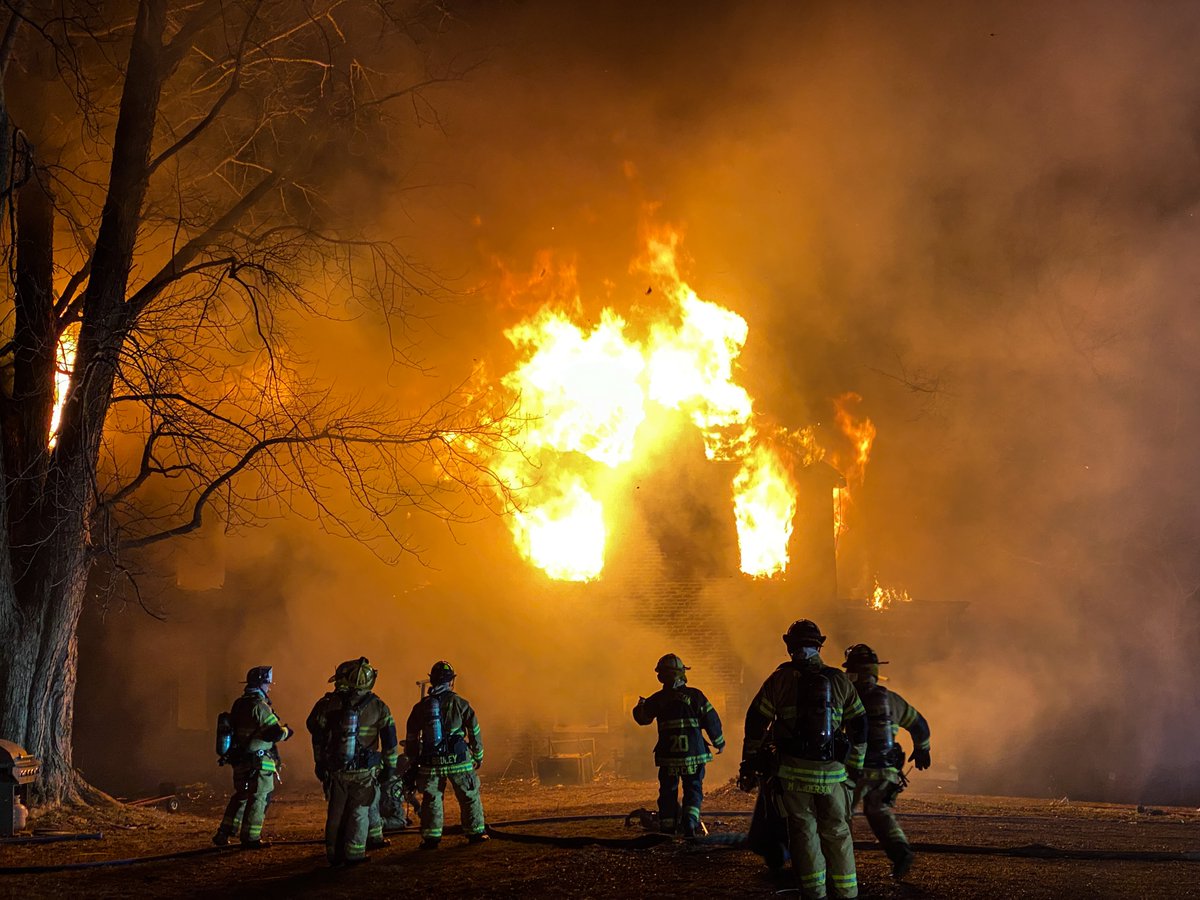 Frederick County Fire & Rescue battle a house fire on Fry Road in Jefferson, MD, Weds evening.  Heavy fire from all sides showing on arrival; RID + Tanker Task force + Fire Task force.