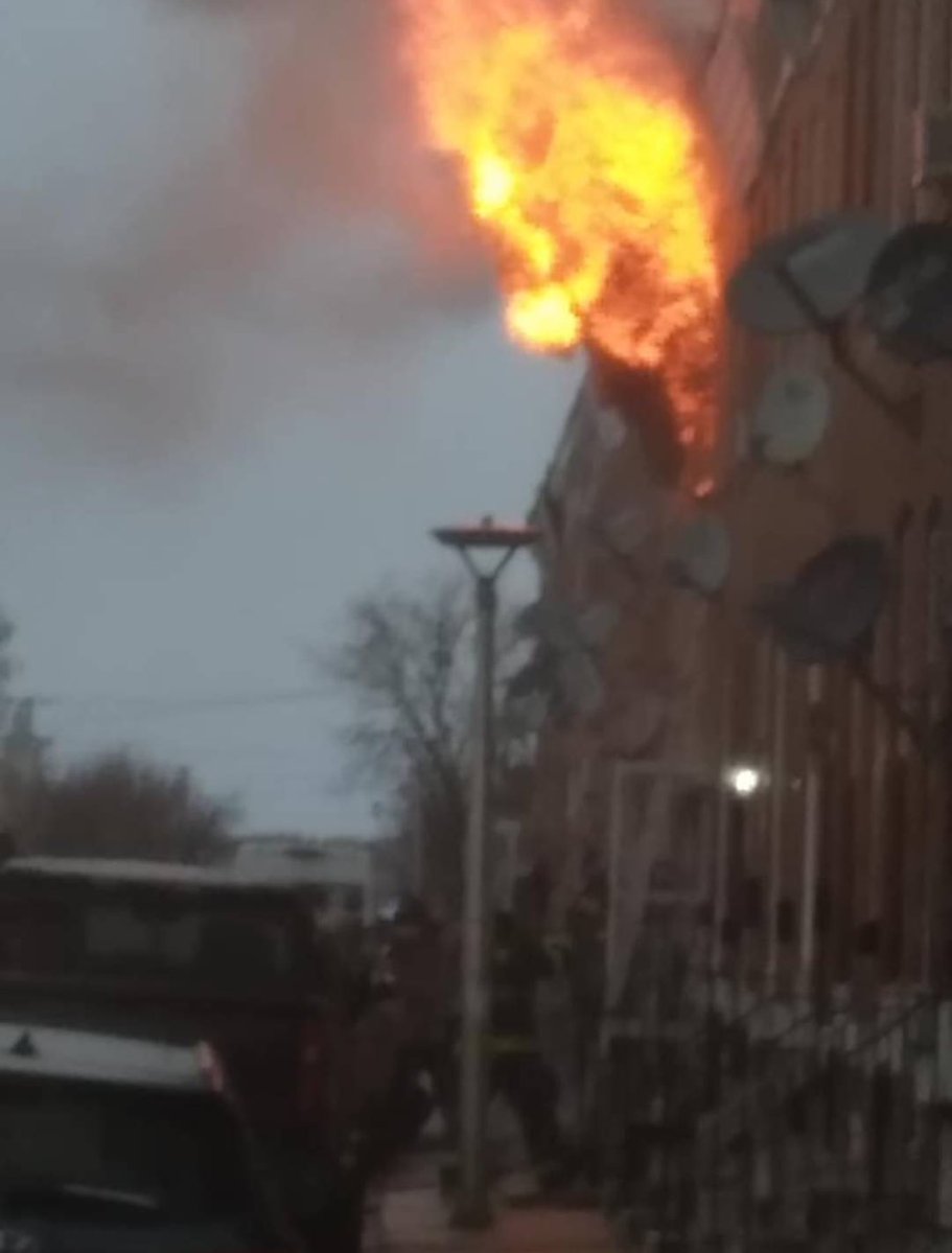 Earlier today, BMORESBravest battled this row home fire in the 400 block of N Curley St 21224, SE Baltimore