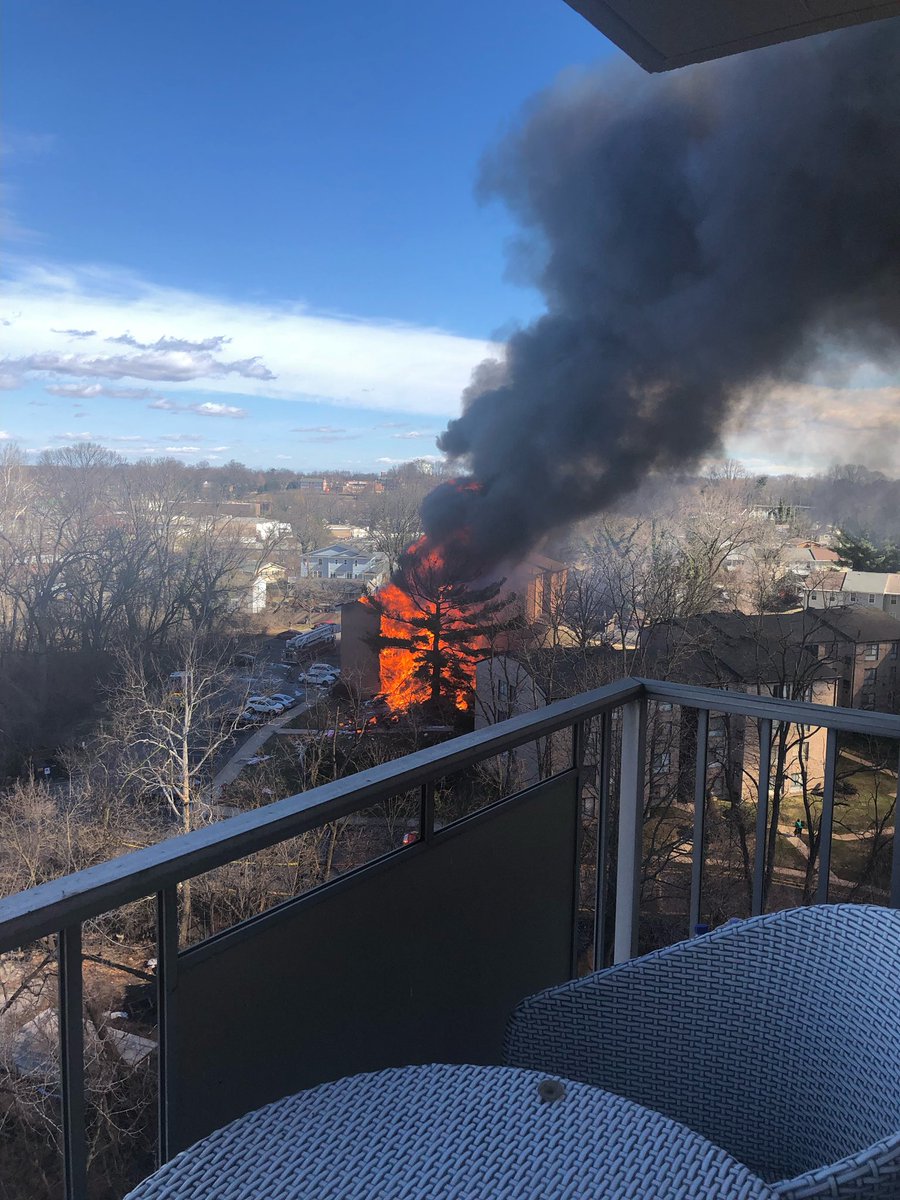 Huge explosion and fire in the building behind us Silver Spring 