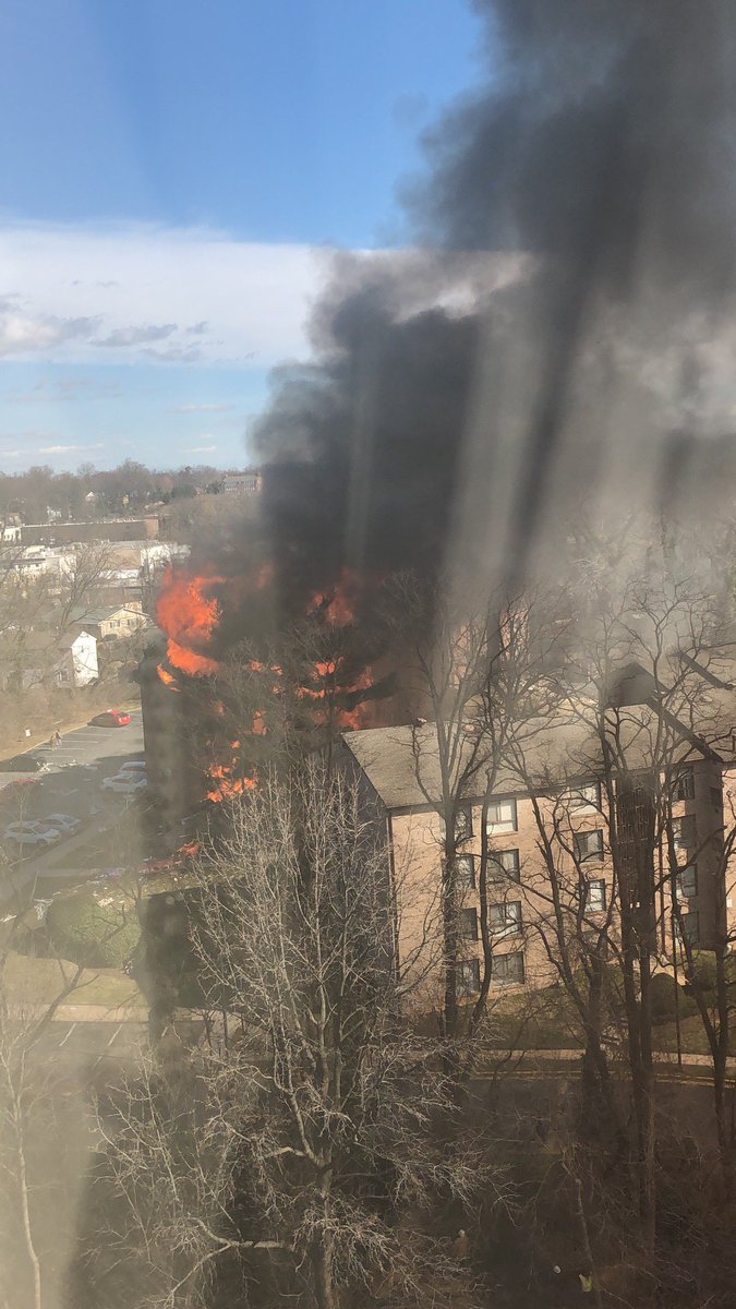 Huge explosion and fire in the building behind us Silver Spring 