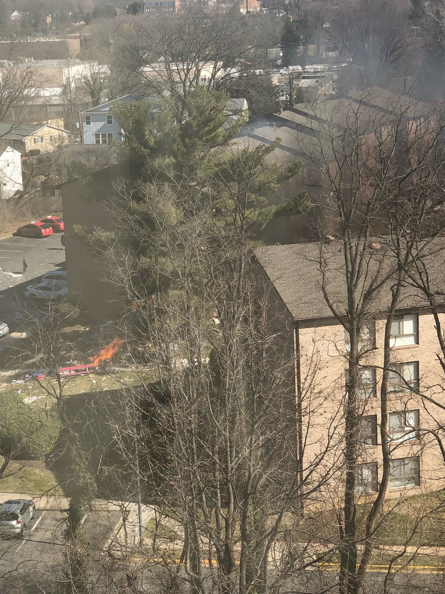 Huge explosion and fire in the building behind us Silver Spring 