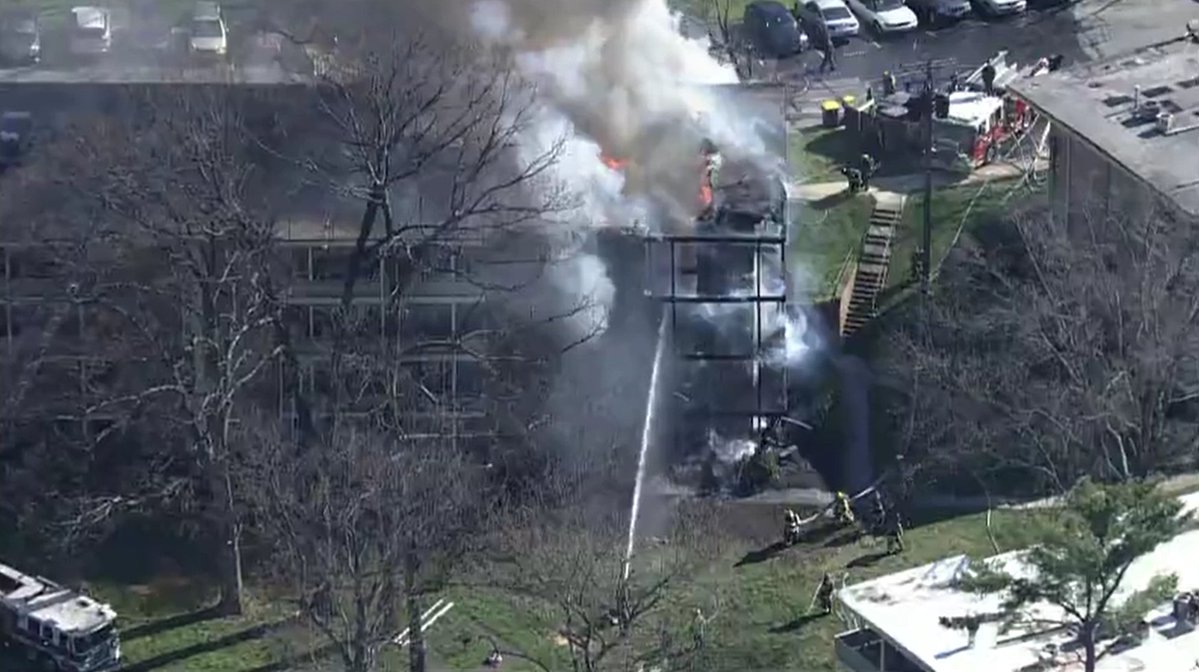 2-alarm fire on the 7200 block of Donnell Place in a 4-story apartment building