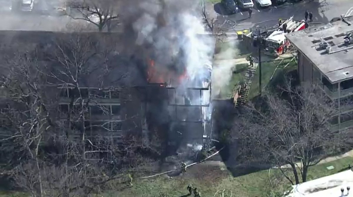 2-alarm fire on the 7200 block of Donnell Place in a 4-story apartment building