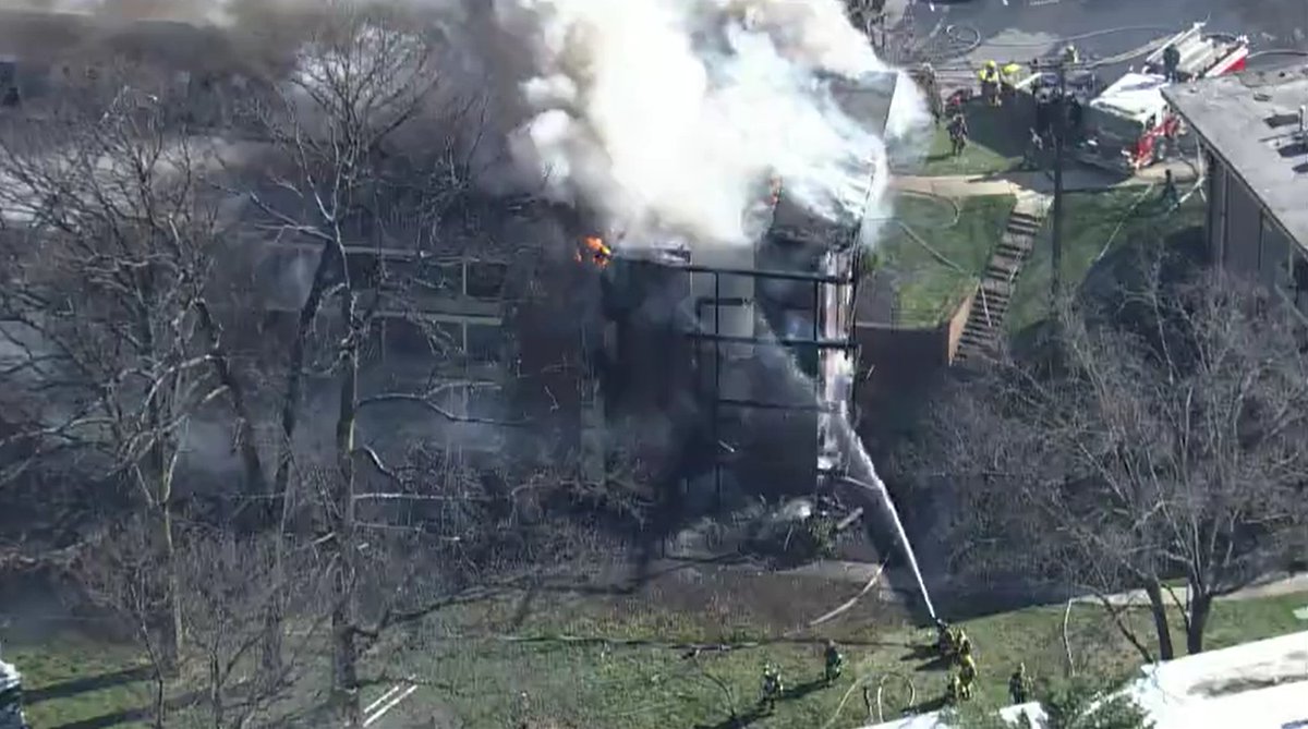 Fire breaks out in a 4-story garden apartment building on the 7200 block of Donnell Place