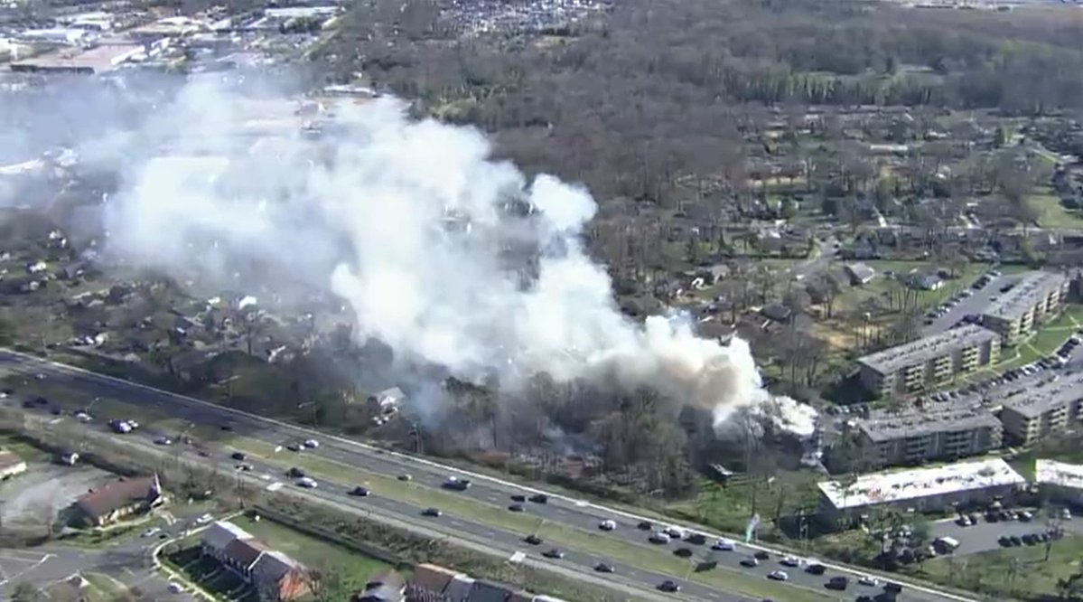 Fire breaks out in a 4-story garden apartment building on the 7200 block of Donnell Place