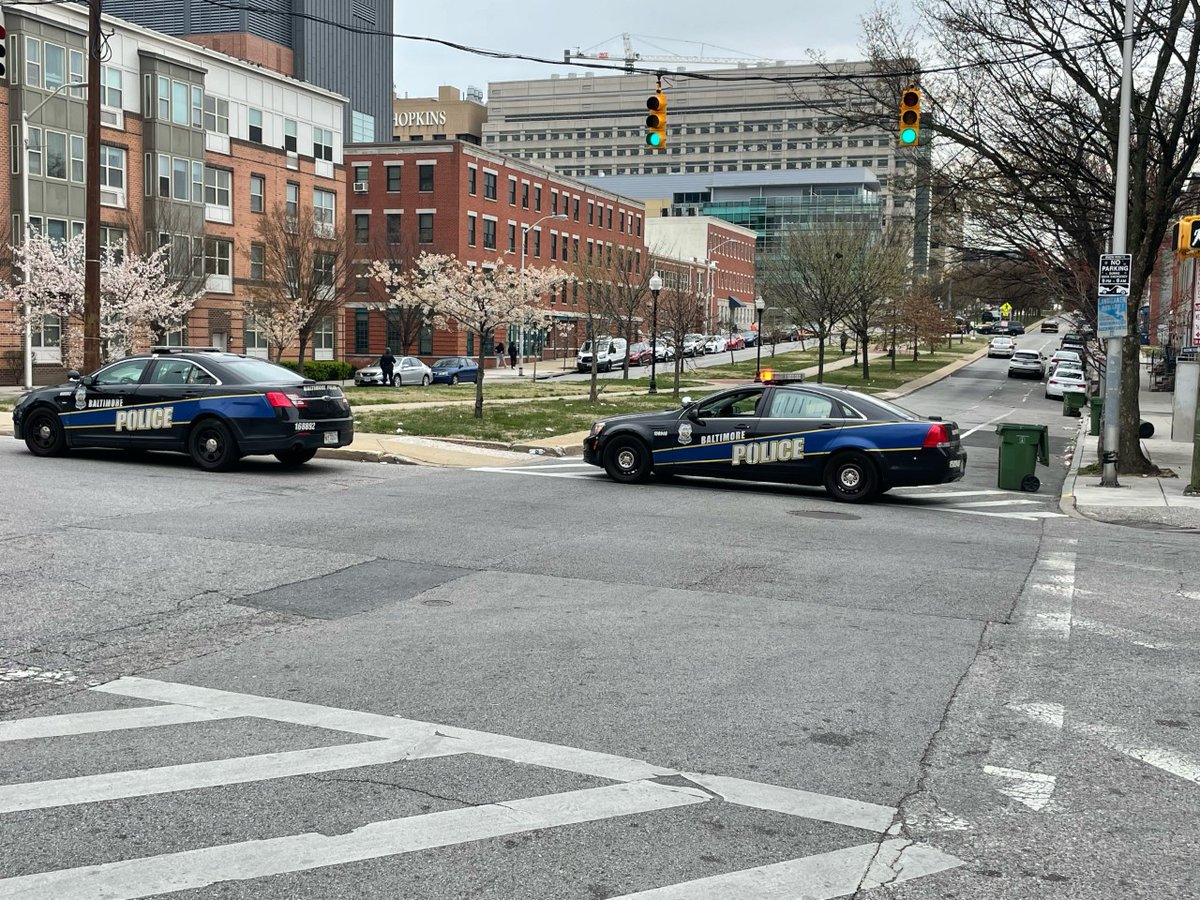 Triple shooting on N. Broadway next to the Hopkins campus in east Baltimore   Police commissioner Michael Harrison is on the scene