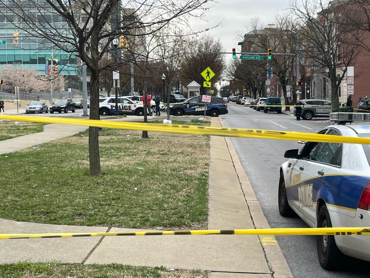 Triple shooting on N. Broadway next to the Hopkins campus in east Baltimore   Police commissioner Michael Harrison is on the scene