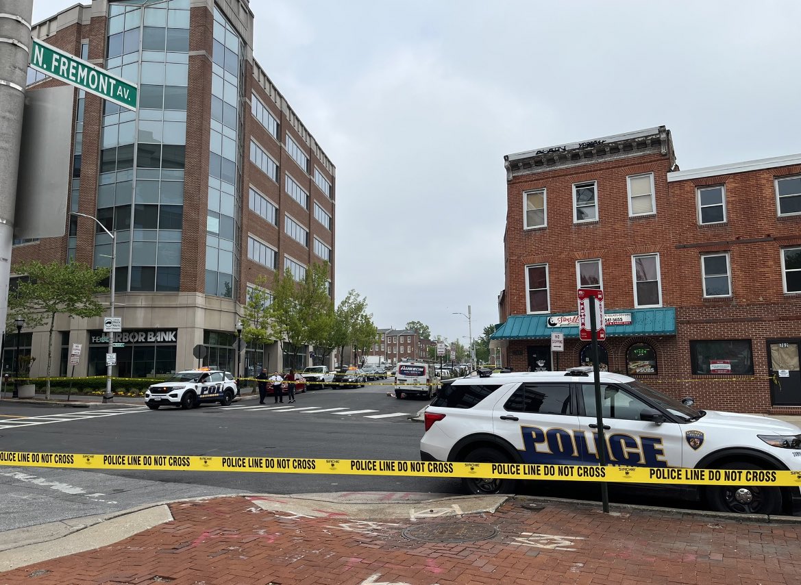 Police say homicide detectives were conducting an investigation in the area of W Baltimore St/Fremont Ave, not far from the medical examiners office, around 11:40 am when they heard gunshots & found a 35 y/o shooting victim in the 700 block of W Baltimore St. Condition unknown