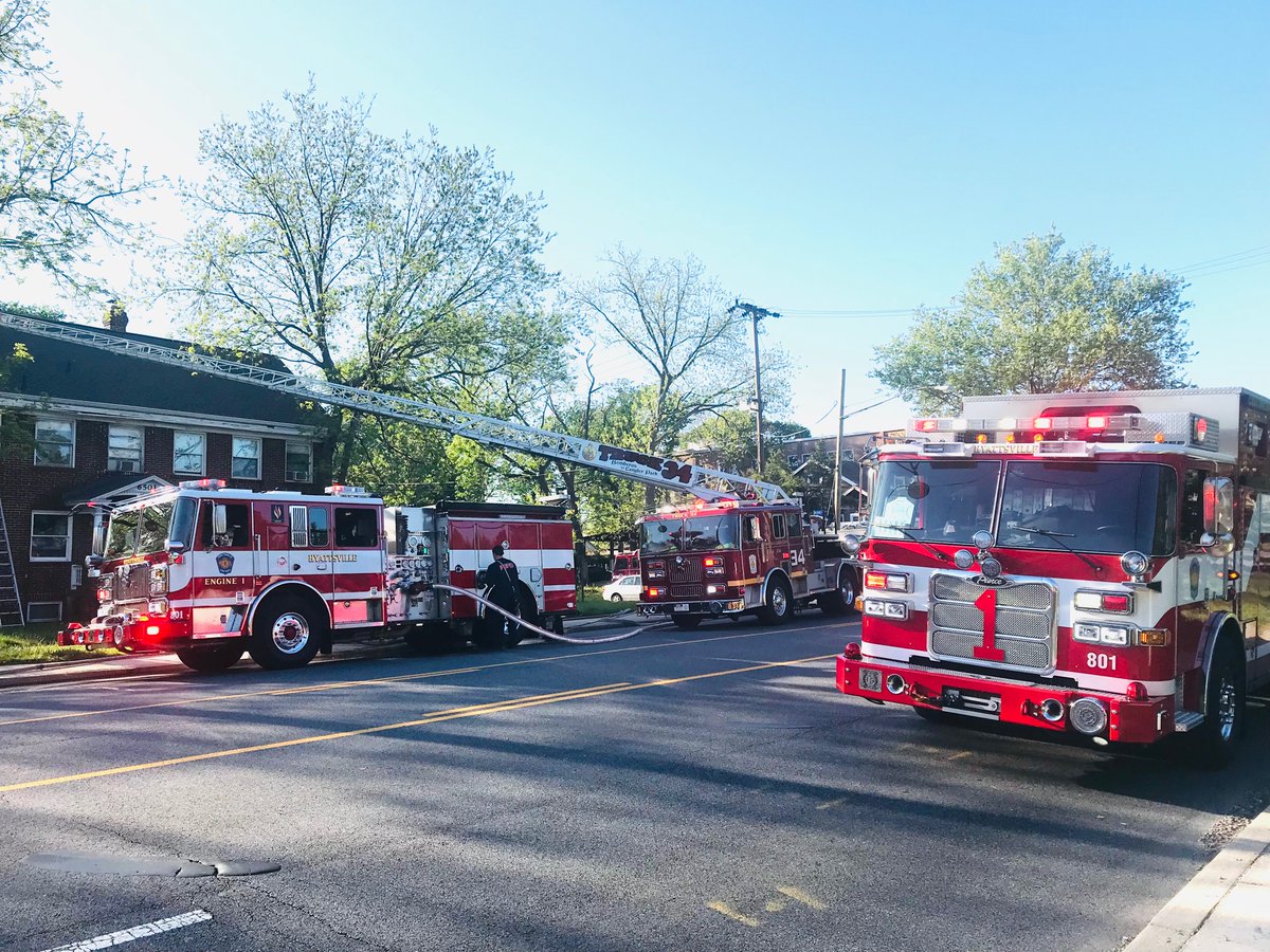 6501 Baltimore Avenue Riverdale, MD Prince George's County  Apartment fire with one occupant removed @HyattsvilleVFD  