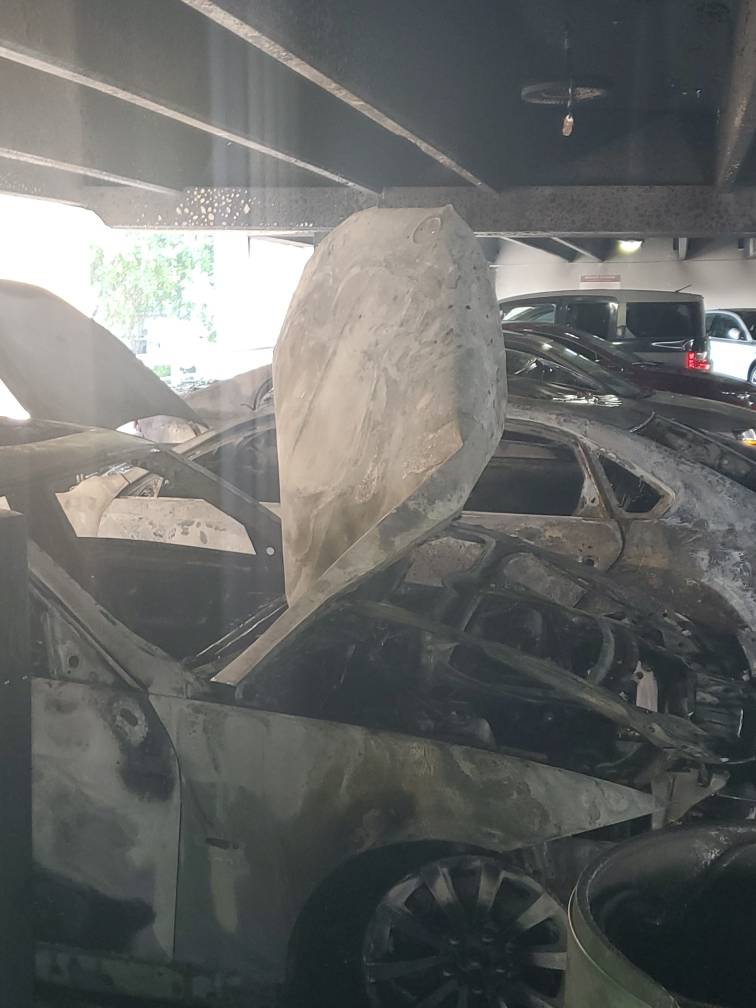 A total of 3 cars were destroyed after a fast spreading fire occurred on a 5th floor parking level of Towson Town Mall Tuesday morning. Hazmat crews assisted with a fuel spill caused by the fire. No injuries were reported and the cause of the fire is under investigation.