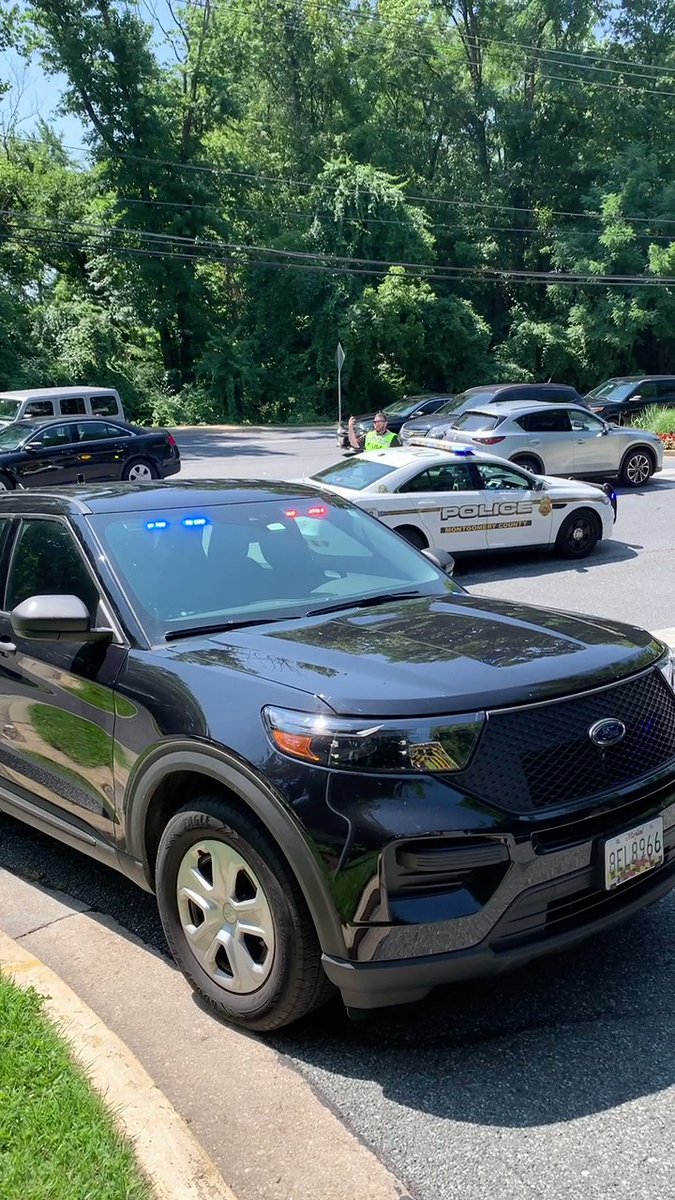 This is on Garth Terrace off Watkins Mill Road. Montgomery County police assisting with traffic right now. One lane blocked each way to accommodate all the police vehicles parked here now.  