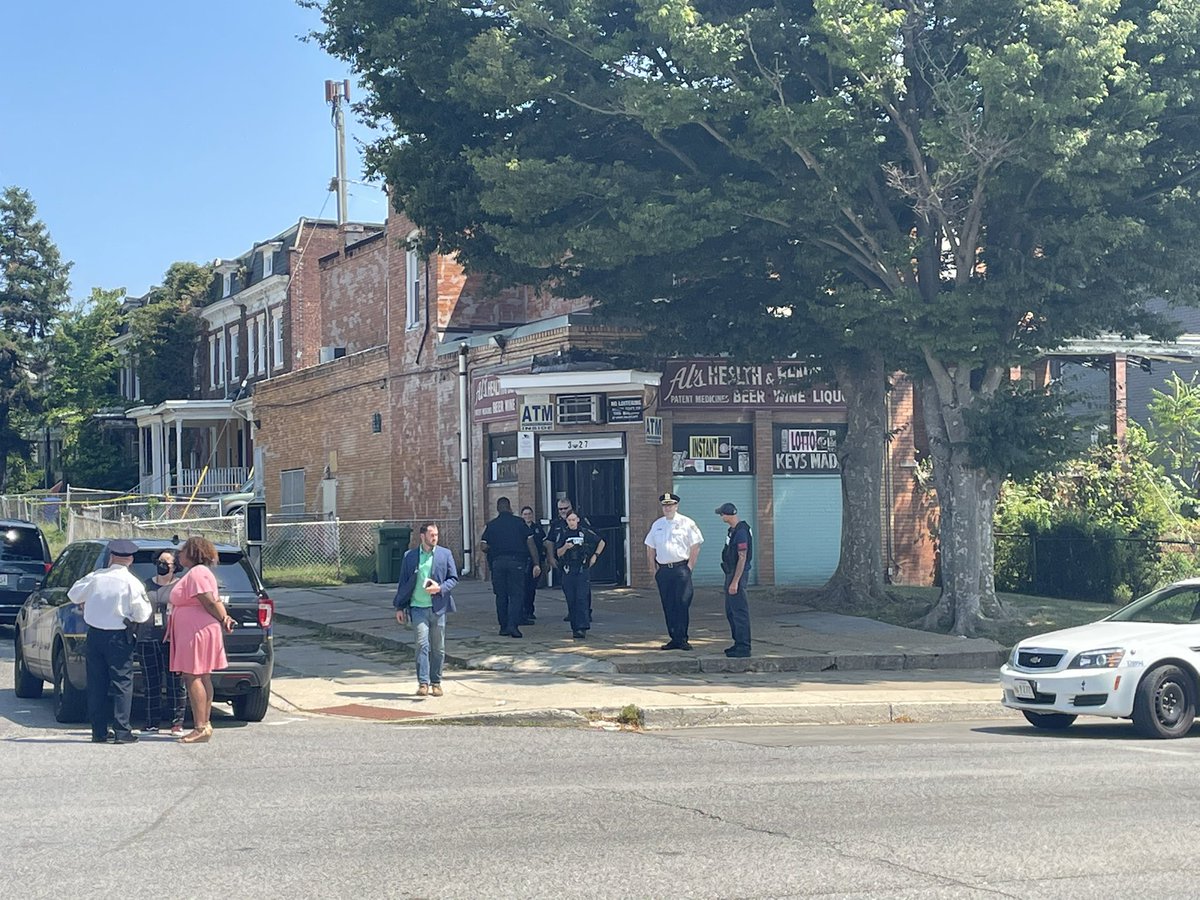 Scene in the Greenspring neighborhood of NW Baltimore for reports of a shooting. Corner of Shirley and Park Heights