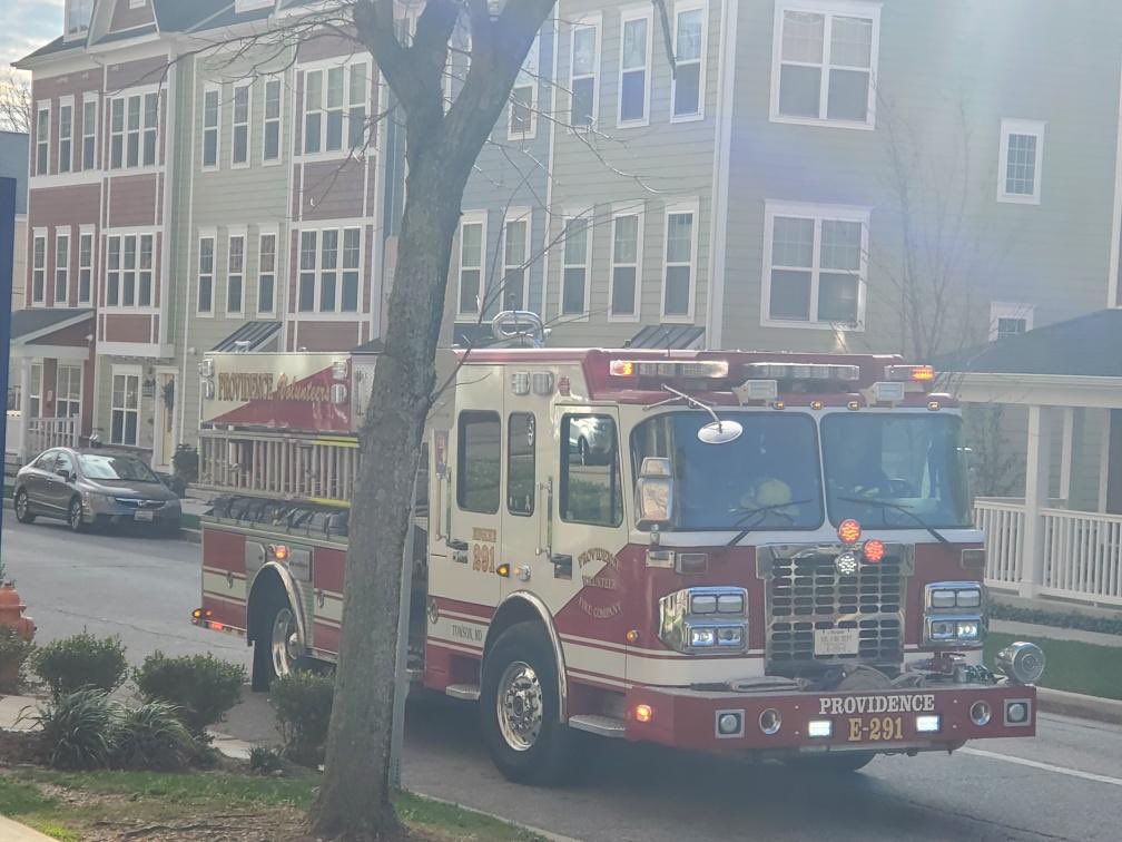 Engine 291 & Truck 297 are on scene with @BaltCoFire  and @LVFC30 at 111 E Joppa Rd Towson. Firefighters have extinguished a car fire in the parking garage. They are now removing smoke from the garage and the movie theater. Some area roads are blocked