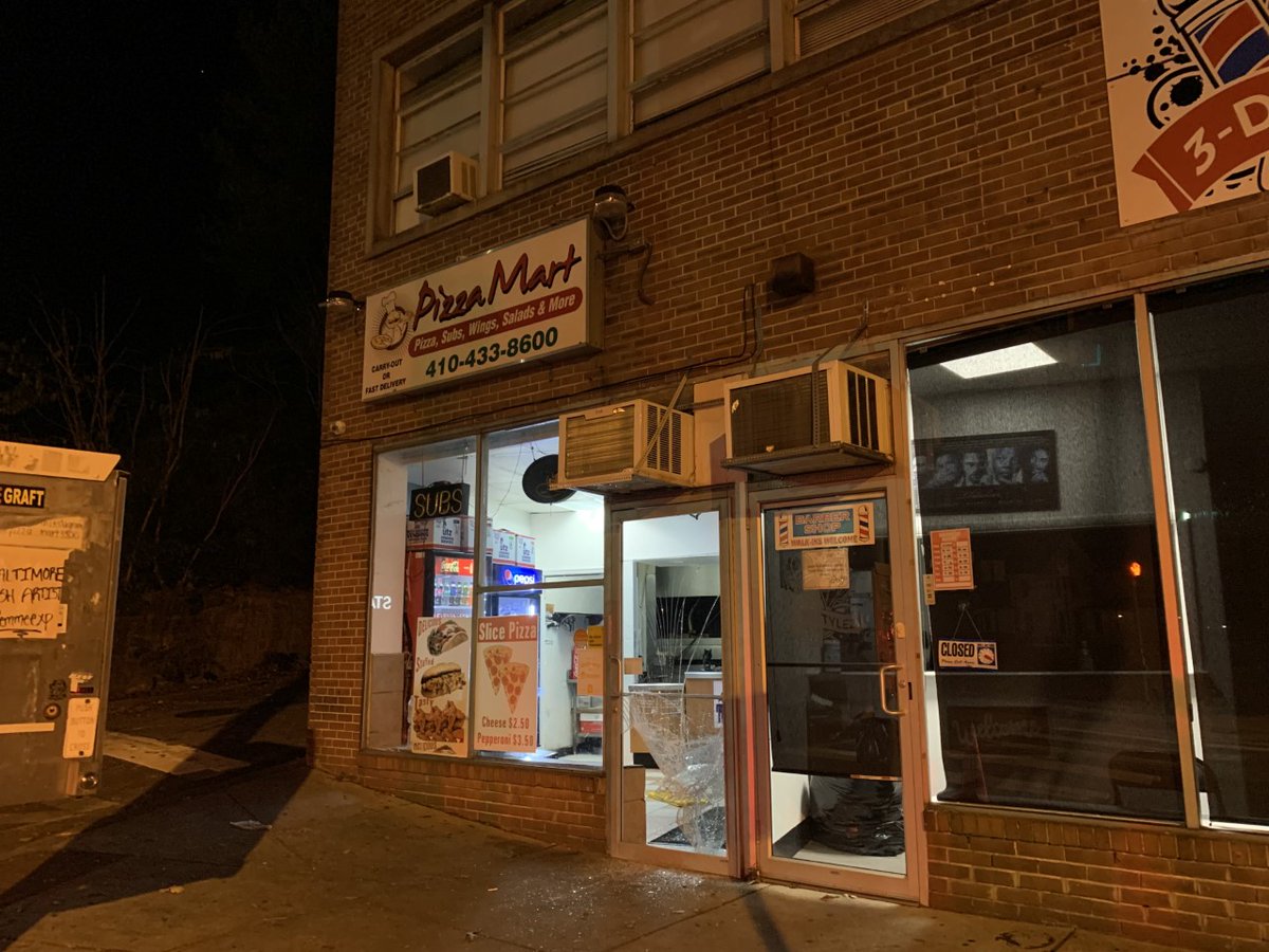 Someone smashed into the storefronts of several businesses in Baltimore City and Baltimore County