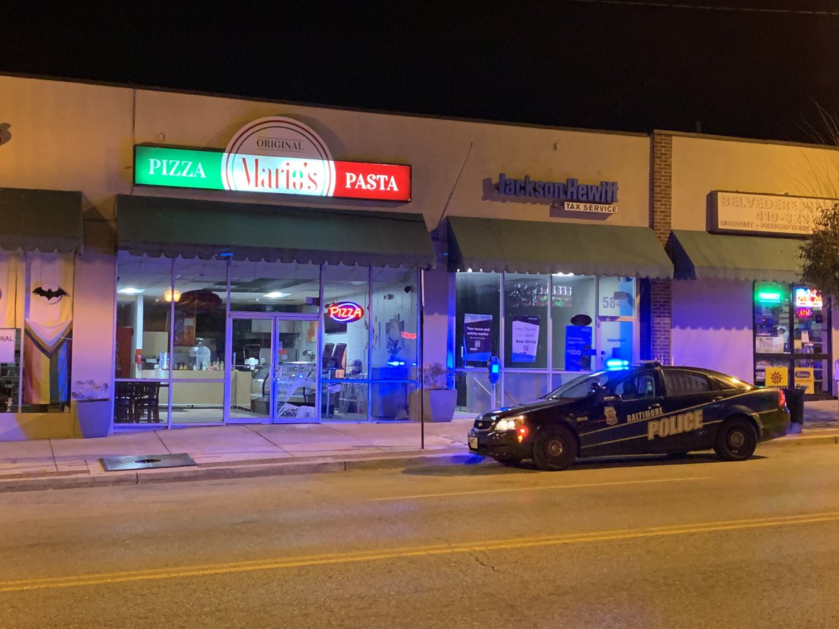 A string of businesses burglarized along York Road in North Baltimore. @BaltCoPolice & @BaltimorePolice investigating.  So far, by my eyes:   6300  Five Guys and Vito's Pizza 5800 Block: Mario's Original Pizza and Pasta &amp; Pizza Mart