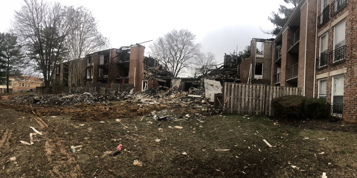 Potomac Oaks Condo, @MontgomeryCoMD fire & explosion; 100 @mcfrs FFs responded; $1M damage; 25 families, total 47 people, incl 10 children displaced; at least 1 dozen injuries, 10 transported, all treated &amp; released; 1 fatality (smoke inhalation/burns -suicide)