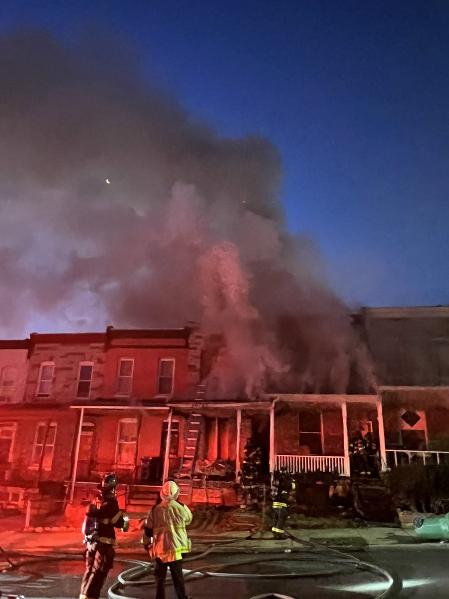 Around 6:40 this morning, BMORESBravest responded to a row home fire in the 2500 blk W Pratt St 21223 ShipleyHill @docbullock. Additional units had to be called as fire extended to other homes