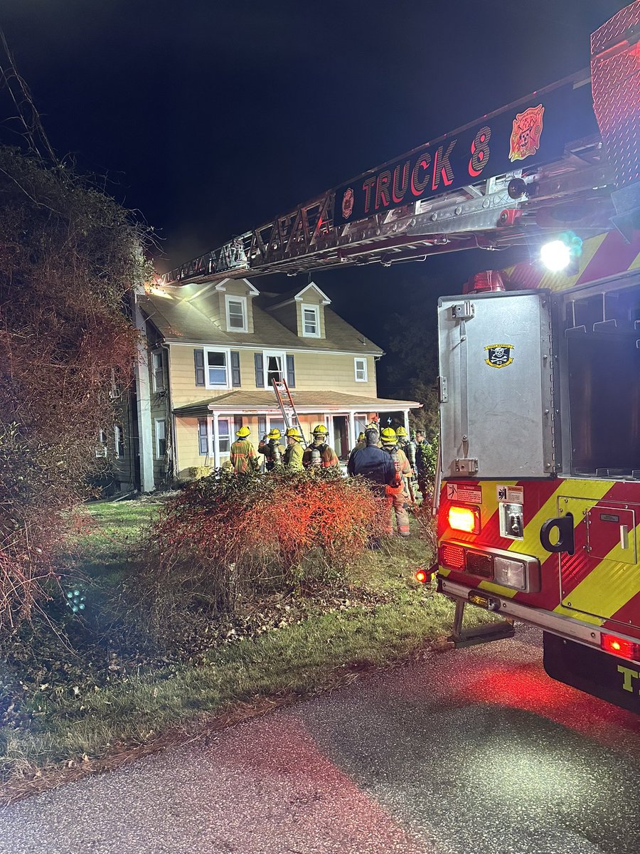 Scene of a house fire in the 11600 block of Franklintown Rd in Kingsville. @kingsville_48 arrived with smoke showing from the century old house. One cat was rescued 