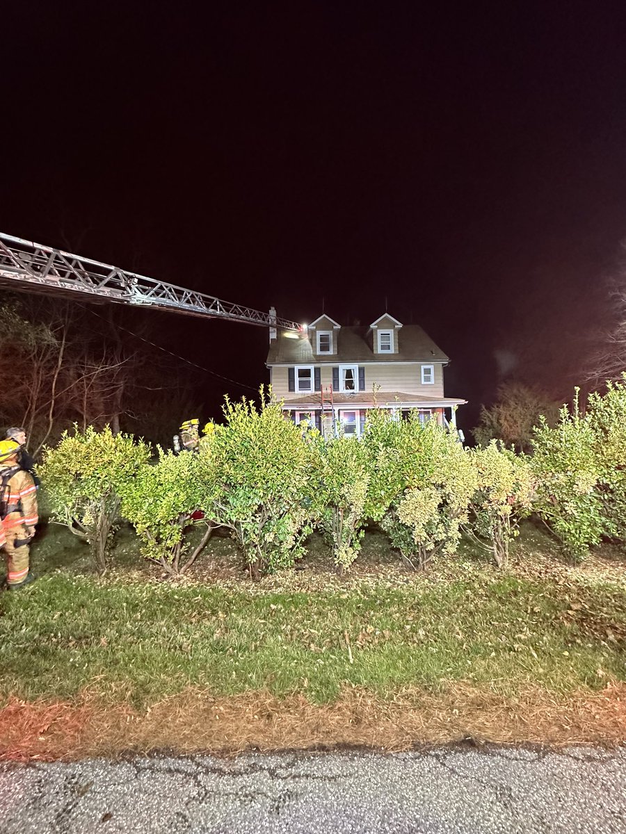 Scene of a house fire in the 11600 block of Franklintown Rd in Kingsville. @kingsville_48 arrived with smoke showing from the century old house. One cat was rescued 