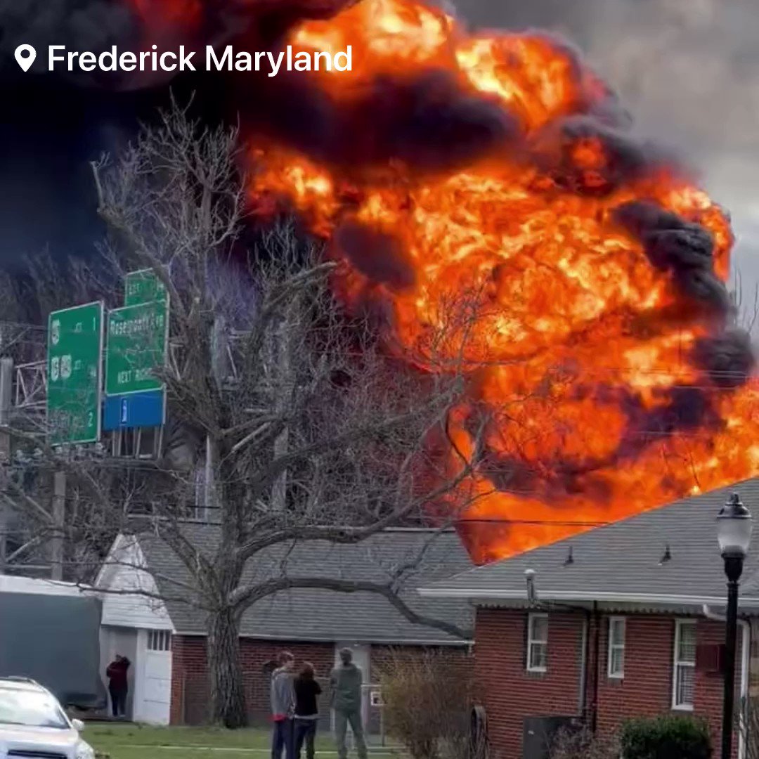 A Gas Tanker truck has crashed causing a massive explosion   Frederick   Maryland  Currently Multiple emergency crews along with hazmat crews are responding to a massive gas tanker explosion in Frederick County Maryland after a gas tanker truck and crashed next