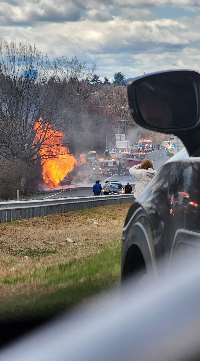 Gasoline tanker truck spill and explosion in Frederick, Maryland on Route 15  