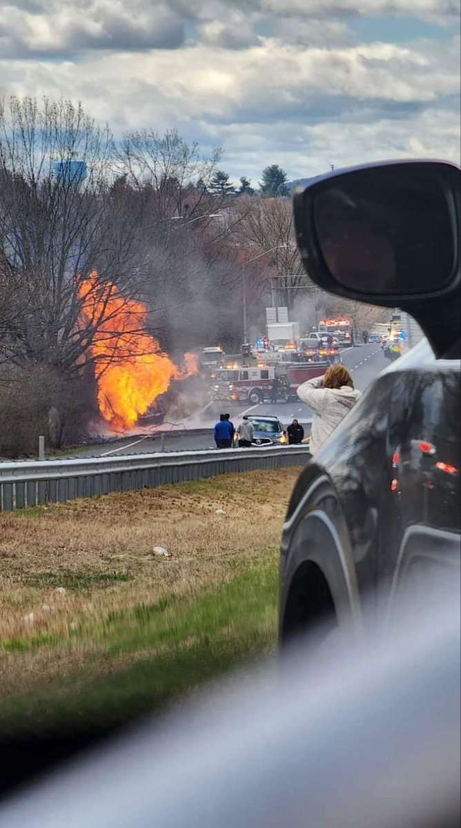 Tanker truck and several houses on fire in Frederick, Maryland. Firefighters are calling for additional units to control the fire. Traffic is being diverted