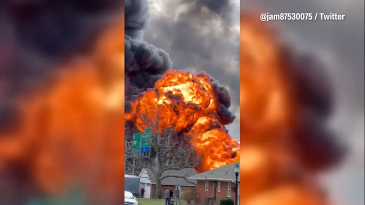 One person died after an overturned gas tanker exploded on a highway in Frederick, Maryland on Saturday