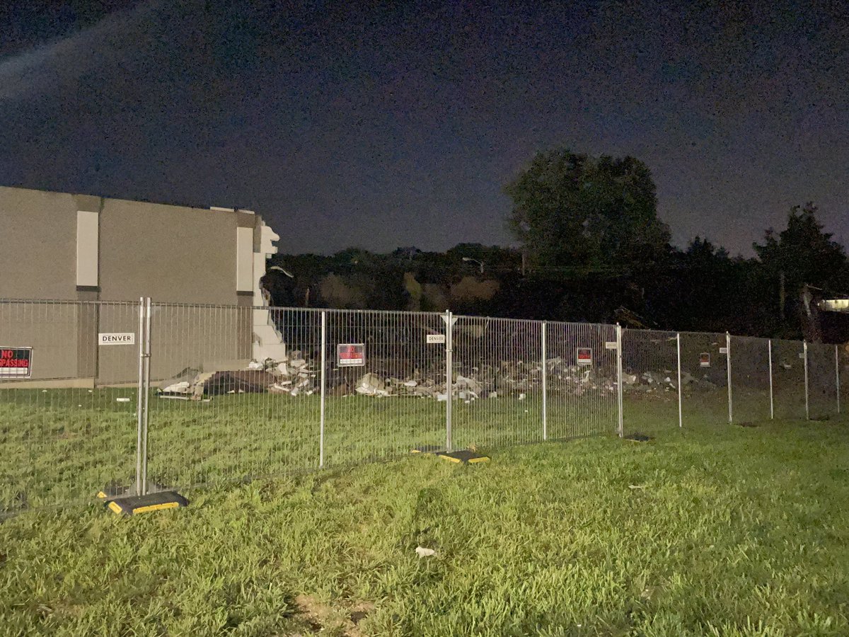 Half of the Advance Auto Parts Store in Reisterstown is demolished and crews are expected to return today to finish it.
