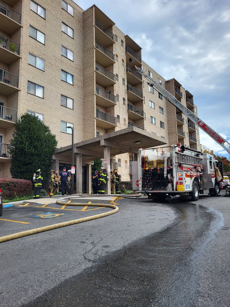 MCFRS reported a fire on the 7th floor with some water damage to units below. No injuries are reported, and all searches were neg for people needing medical assistance. @DavidPazos15 @mcfrs @mcfrsPIO@MCFRS is on the scene of an apt fire at 12001 Old Columbia Pike/Columbia Towers(Silver Spring). The fire has been extinguished, and there are no reported injuries