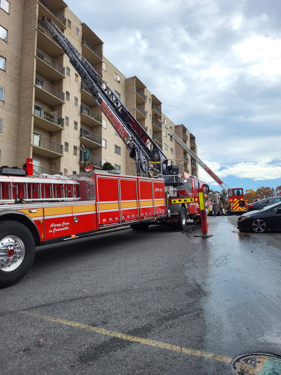 12001 Old Columbia Pike, Columbia Towers Condos, White Oak, 2nd Alarm, no injuries reported@MCFRS is on the scene of an apt fire at 12001 Old Columbia Pike/Columbia Towers(Silver Spring). 