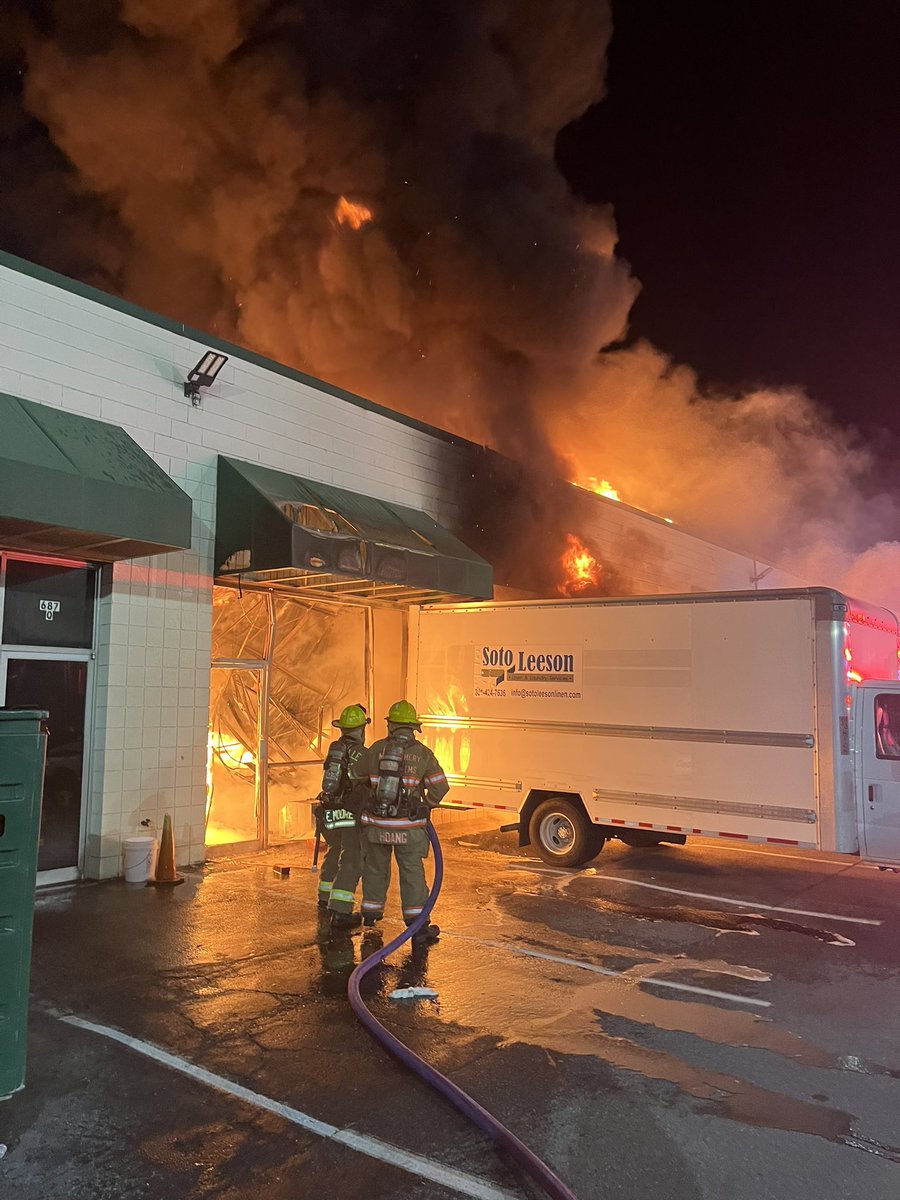 600blk Lofstrand Lane, Rockville, commercial building(s), Soto Leeson Laundry Service, Motor Work, Inc, 2-Alarm, fire under control, still working some hotspots, significant damage, no injuries, (it appears, as though fire had burned for a while before discovery)