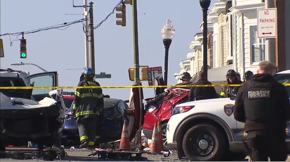 Emergency crews are on the scene of a crash on Belair Road with multiple victims