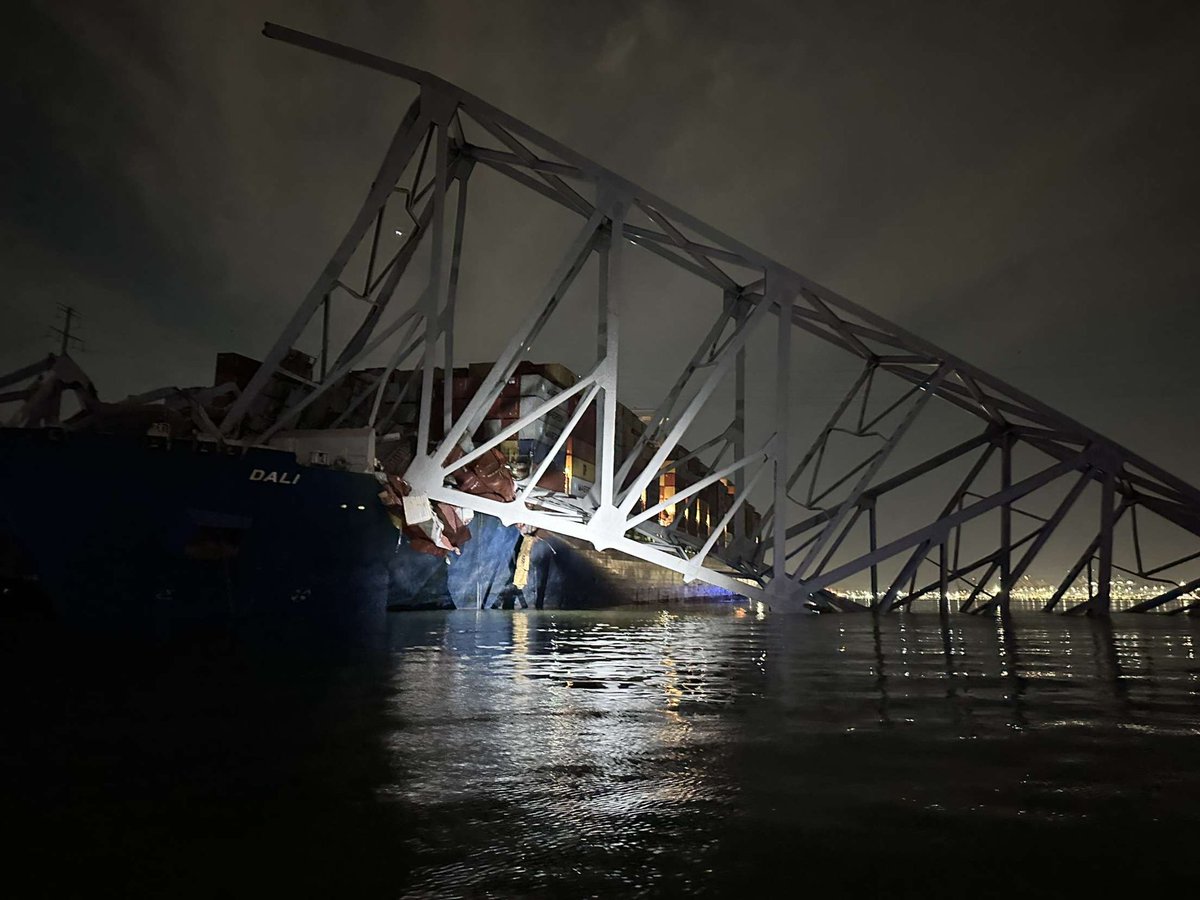 Photos of the collapsed Key Bridge sent to us by residents in the area. 