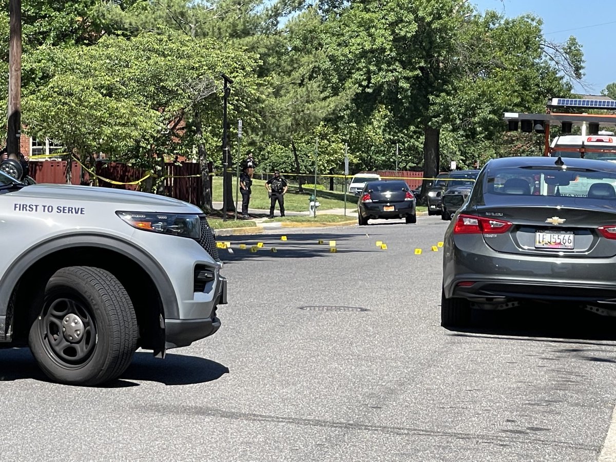 Three people were shot in District Heights, including a 14-year-old girl and a woman who were hit by gunfire that flew into a home, sources say.  - District Heights police chief just told reporters the 14 yr old girl and adult female shot on Atwood this afternoon are not related. They were inside an apartment. Man shot and wounded outside in parking lot. The shots all came from the street. As many as 23 to 25