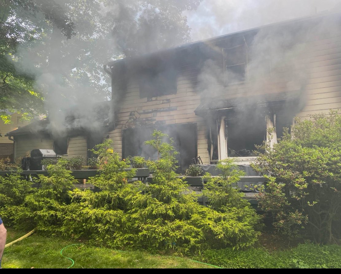 Roundtable Ct, @mcfrs FFs located fire on 1st floor which extended to attic. (structure integrity hampered extinguishment); Origin/Cause, undetermined, accidental; Damage  $250K; family of 6 displaced (4adults, 2 kids) 1 dog was rescued, unfortunately did not survive