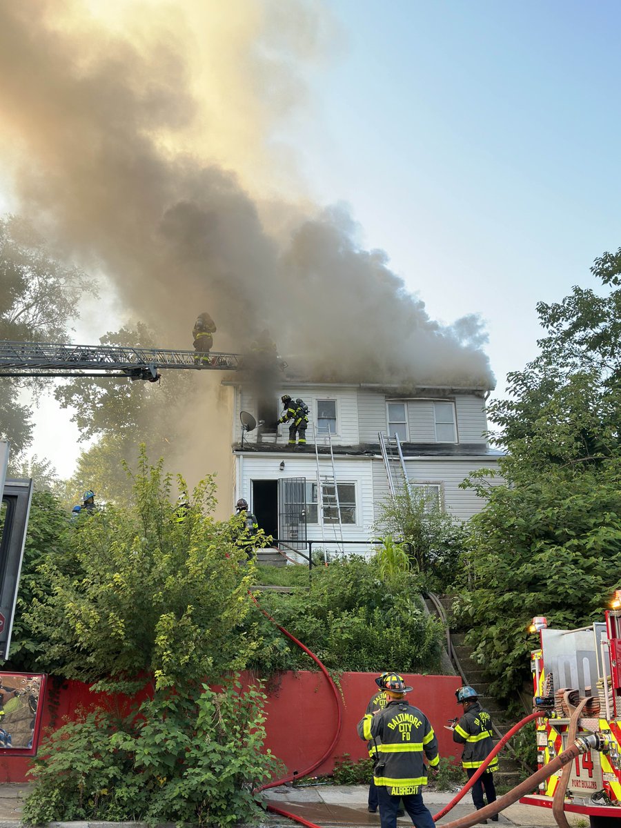 Baltimore Fire Firefighters are currently fighting a house fire in the 2600 block of Frederick Avenue, southwest Baltimore