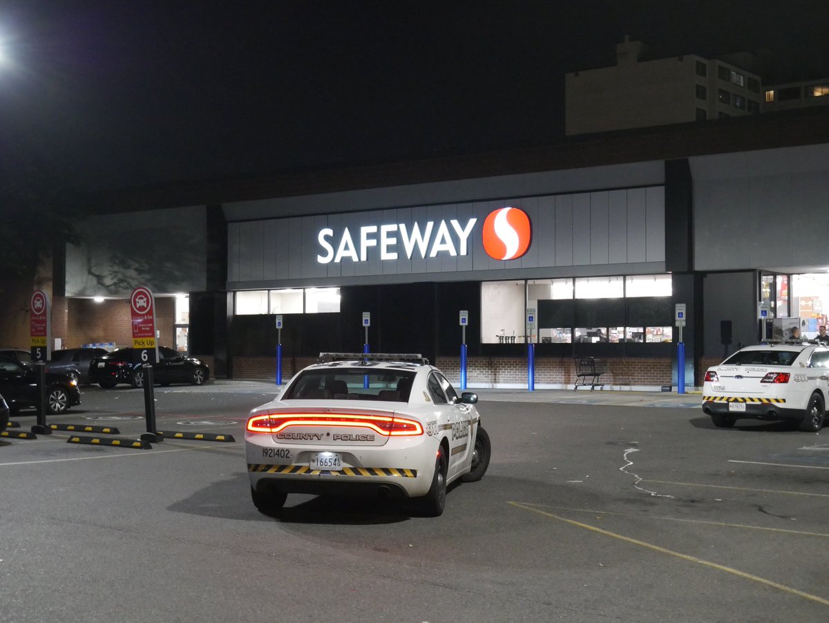 At least 3 suspects have been taken into custody following an armed robbery inside of the Safeway in downtown Silver Spring. One of the suspects pointed a handgun at a store employee &amp; drove off with stolen goods. The car was then boxed in a few blocks away