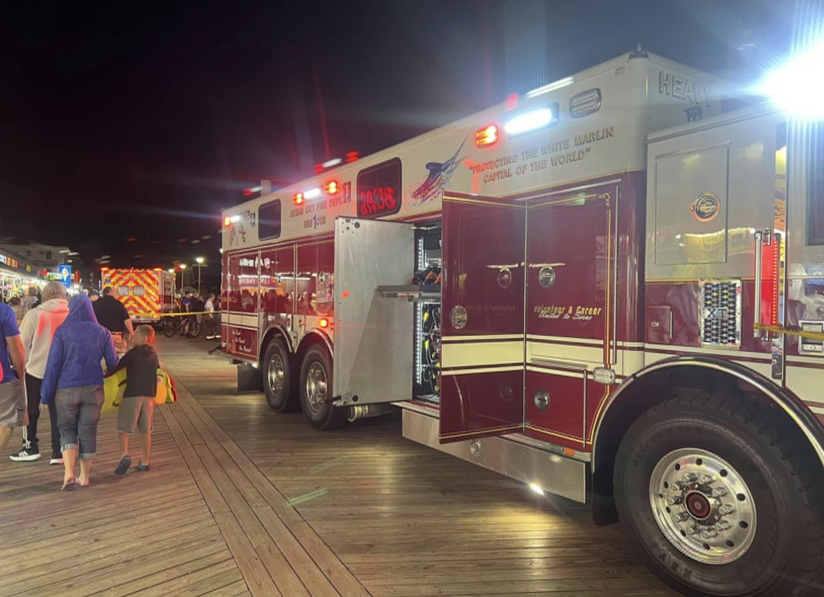 Ocean City: 2-year-old boy dies after being struck by a tram car on the boardwalk Tuesday night. Photo from OCFD 