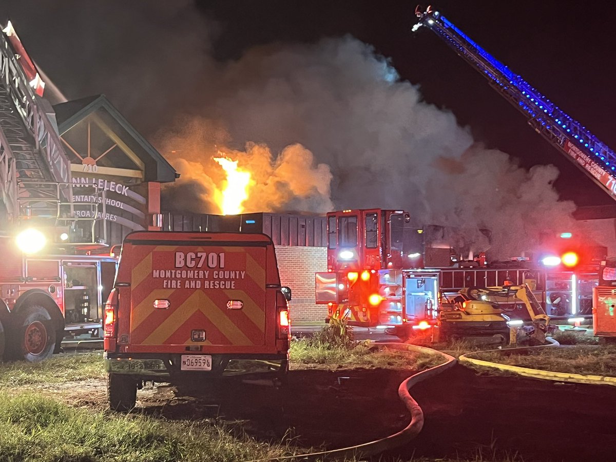 Beacon Rd, Broad Acres @MontgomeryCoMD Right now - firefighters are battling this massive fire at an elementary school in Silver Spring. 