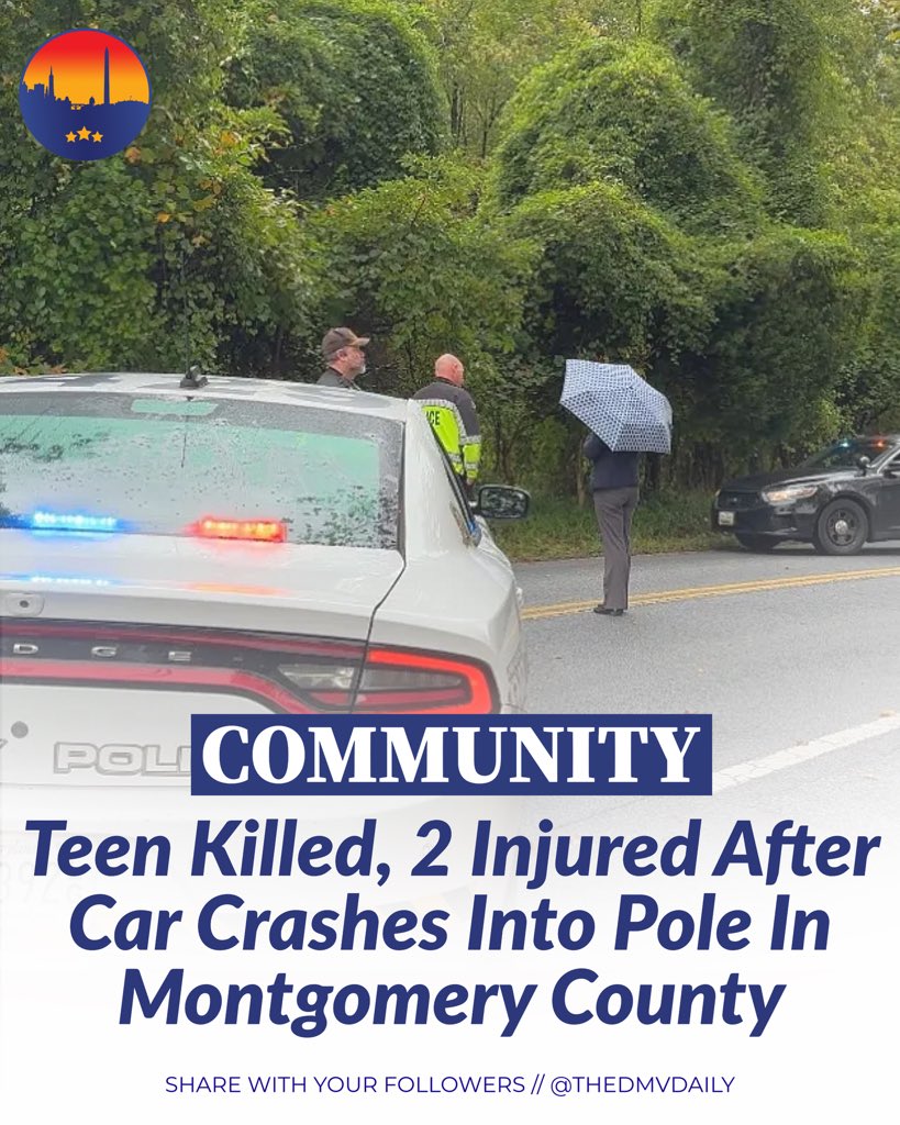 A 17-year-old has died, and two others are critically injured after their vehicle crashed into a utility pole in the Sandy Spring area of Montgomery County on Wednesday morning, according to local police. 