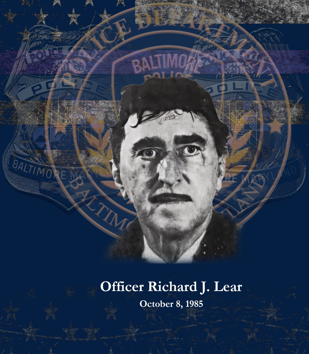 On this day, Police Officer Richard Lear was struck by a vehicle and killed while responding to a burglar alarm call in the 5400 block of York Road.Officer Lear had served with the Baltimore City Police Department for more than 30 years and was assigned to the Northern District