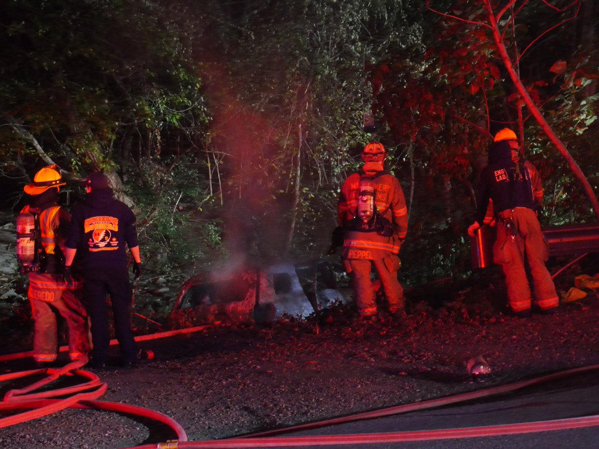 POSSIBLY STOLEN CAR CRASHES INTO CREEK, CATCHES FIRE: Sligo Creek Pkwy & Heather Ave in Takoma Park— the car was found in the creek & on fire. After ~half an hour of putting out the flames, car fire out; no occupants. (reportedly stolen just a few blocks away) 