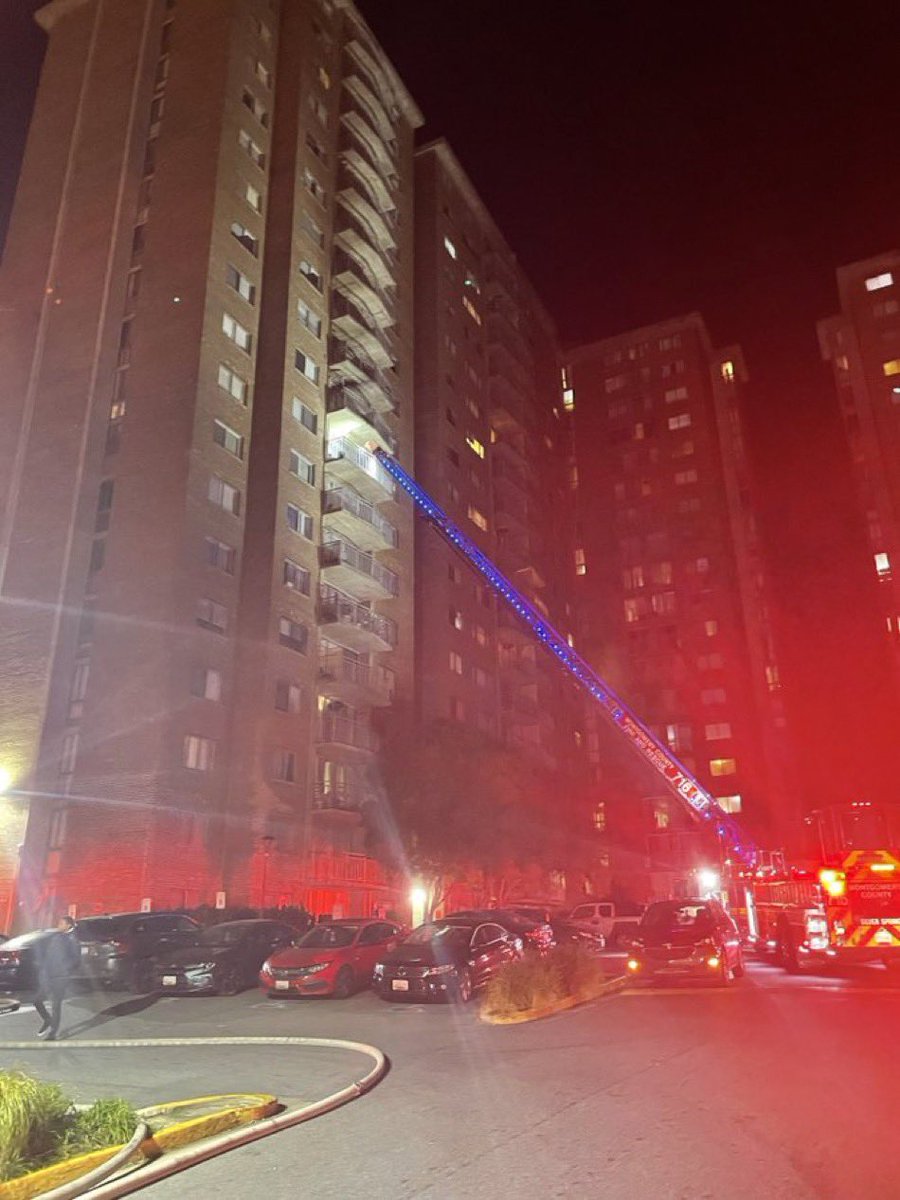 2nd alarm Apartment Fire, 1836 Metzerott Rd. Fire on 8th floor is out. No reported injuries. PIO en route