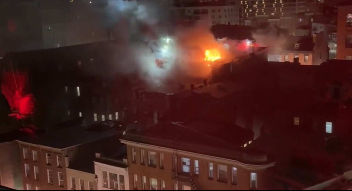 Baltimore Firefighters are fighting a 2nd alarm building fire in Downtown Baltimore   119 W Saratoga St