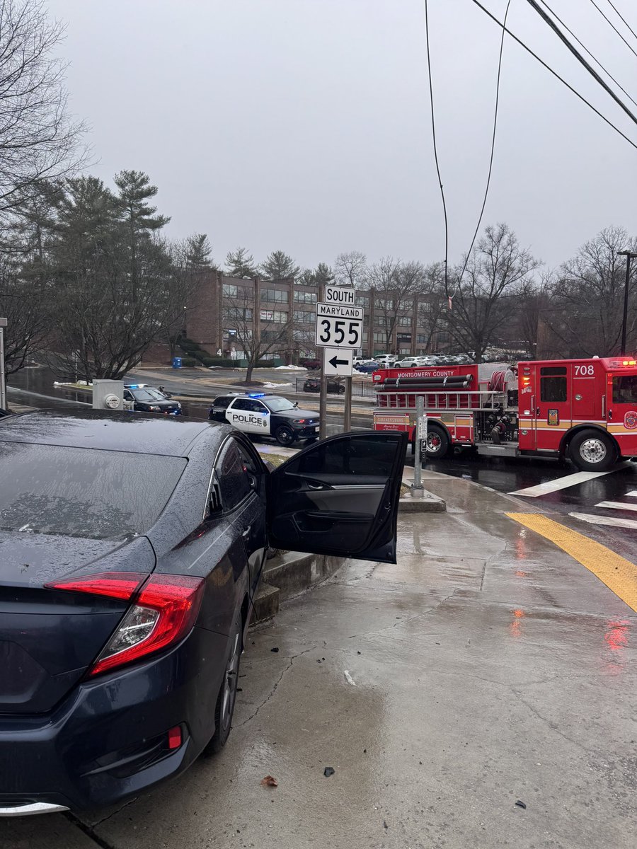 Rt355 at Professional Dr, Gaithersburg, collision.  @mcfrs on scene, Minor injuries.  Roads are wet &amp; slippery. Some lanes blocked. 