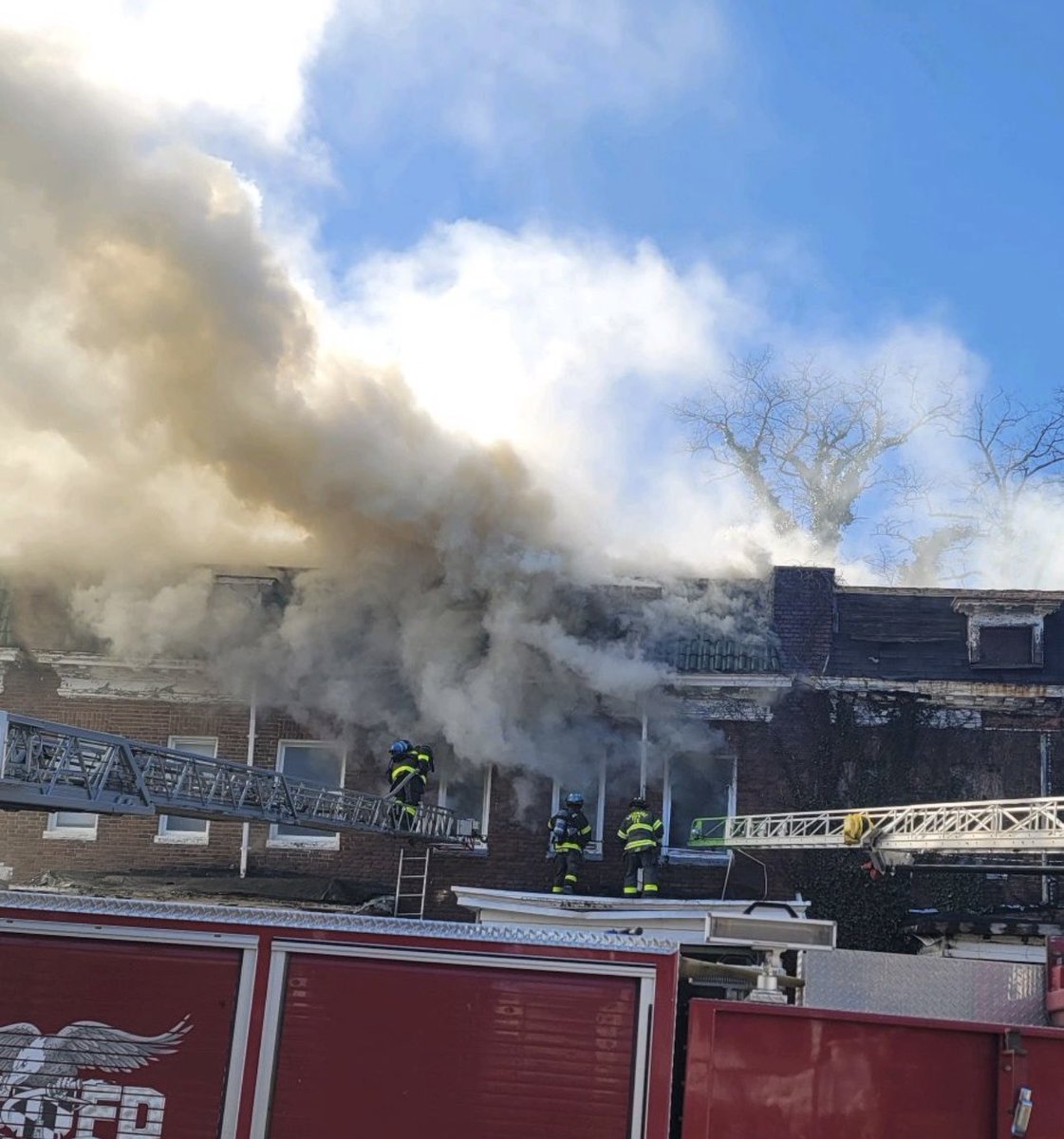 Baltimore Firefighters are fighting a 2 alarm fire in Northwest Baltimore. 